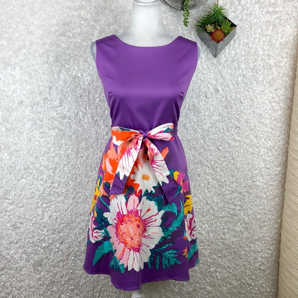 Spense Button Back Floral Fit & Flare Dress 14
